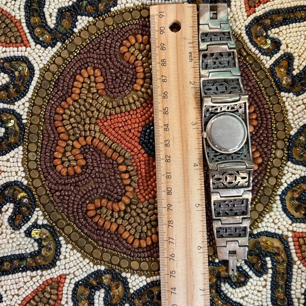 Brighton ADANA Watch Rare Vintage Silver Filigree Cuff Bracelet Watch